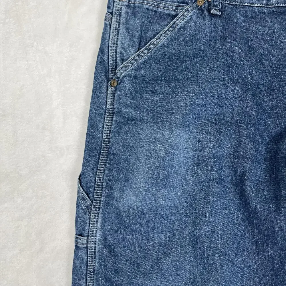 Wrangler Jeans Mens 36x30 Blue Relaxed Straight Lined Insulated Work Denim Pants